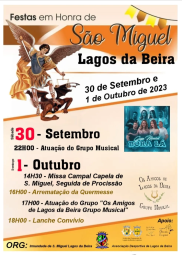 Cartaz  Festas de São Miguel 2023 - Lagos da Beira