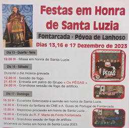 Cartaz Festa em Honra de Santa Luzia 2023 - Póvoa de Lanhoso