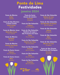 Cartaz Festividades de Ponte de Lima Janeiro 2024 - Ponte de Lima