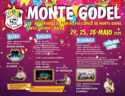 Cartaz 43º Aniversario do Rancho Folclórico de Monte Godel 2024 - Mafra