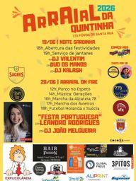 Cartaz Arraial da Quintinha 2026 - Póvoa de Santa Iria