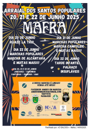 Cartaz Arraial dos Santos Populares 2025 - Mafra