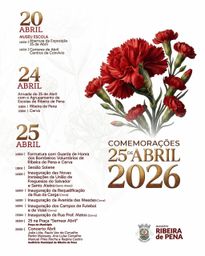 Cartaz Comemorações 25 de Abril 2026 - Ribeira de Pena