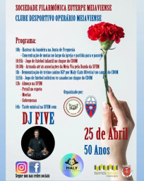 Cartaz Comemorações do 25 de Abril 2024 - Meia Via