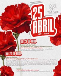 Cartaz Comemorações do 25 de Abril 2026 - Vila Flor
