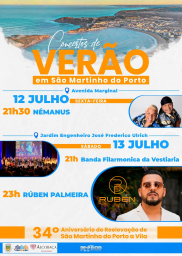 Cartaz Concertos de Verão 2024 - São Martinho do Porto