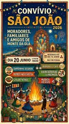 Cartaz Convívio São João 2026 - Monte da Ola