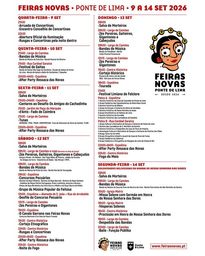 Cartaz Feiras Novas festas em honra de nossa Senhora das Dores 2026 - Ponte de Lima