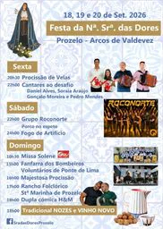 Cartaz Festa da Nª. Srª. das Dores 2026 - Prozelo