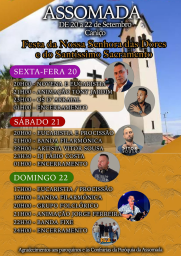 Cartaz Festa da Nossa Senhora das Dores 2024 - Assomada