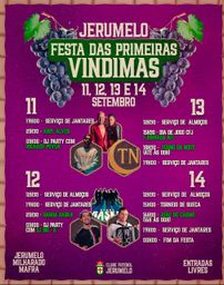 Cartaz Festa das Primeiras Vindimas 2026 - Jerumelo