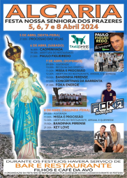 Cartaz Festa de Nossa Senhora dos Prazeres 2024 - Alcaria