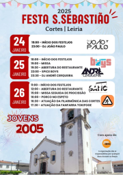 Cartaz Festa de São Sebastião 2025 - Cortes
