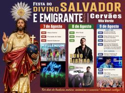Cartaz Festa do Divino Salvador e Emigrante 2026 - Cervães