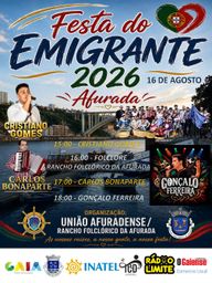 Cartaz Festa do Emigrante 2026 - Afurada, Vila Nova de Gaia