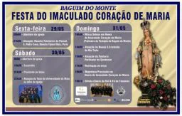 Cartaz Festa do Imaculado Coração de Maria 2026 - Baguim do Monte