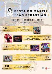 Cartaz Festa do Mártir São Sebastião 2025 - Barrocas