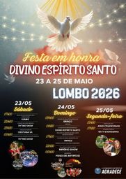 Cartaz Festa em honra de Divino Espírito Santo 2026 - Lombo