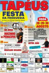 Cartaz Festa em honra de Divino Espírito Santo 2026 - Tapéus