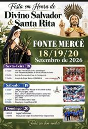 Cartaz Festa em honra de Divino Salvador e Santa Rita 2026 - Fonte Mercê