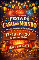 Cartaz Festa em honra de Imaculado Coração de Maria 2026 - Casal do Moinho