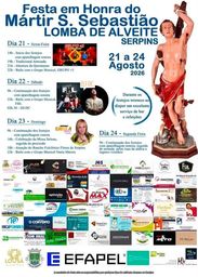 Cartaz Festa em honra de Mártir S. Sebastião 2026 - Lomba de Alveite