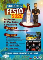 Cartaz Festa em honra de Nª Sª do Rosário e Sº Anastácio 2026 - Saldonha