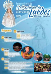 Cartaz Festa em honra de N. Senhora de Lurdes 2026 - Oliveira Barcelos