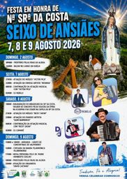 Cartaz Festa em honra de Nª Srª da Costa 2026 - Seixo de Ansiães