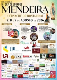 Cartaz Festa em honra de N.ª Sr.ª de Lourdes 2026 - Mendeira