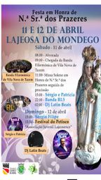 Cartaz Festa em honra de N.ª Sr.ª dos Prazeres 2026 - Lajeosa do Mondego