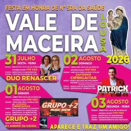 Cartaz Festa em honra de Nª Sra da Saúde 2026 - Vale de Maceira