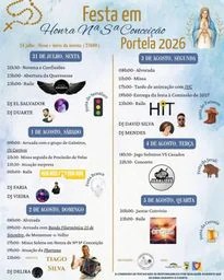 Cartaz Festa em honra de Nossa Conceição 2026 - Portela