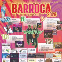 Cartaz Festa em honra de Nossa Senhora da Conceição da Rocha, Santo António e São Pedro 2026 - Barroca