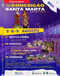 Cartaz Festa em honra de Nossa Senhora da Conceição e Santa Marta 2026 - Agunchos