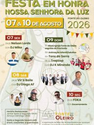 Cartaz Festa em honra de Nossa Senhora da Luz 2026 - Fonte do Oleiro