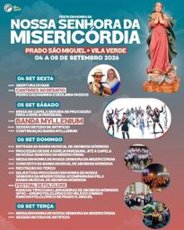 Cartaz Festa em honra de Nossa Senhora da Misericórdia 2026 - Prado São Miguel