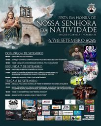 Cartaz Festa em honra de Nossa Senhora da Natividade 2026 - Pardelhas