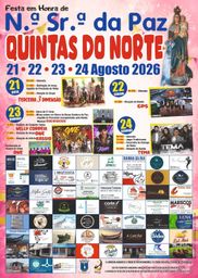 Cartaz Festa em honra de Nossa Senhora da Paz 2026 - Quintas do Norte