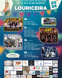 Cartaz Festa em Honra de Nossa Senhora da Saúde 2024 - Louriceira