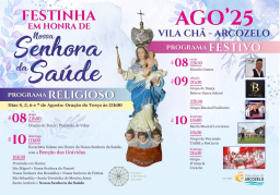 Cartaz Festa em honra de Nossa Senhora da Saúde 2025 - Arcozelo