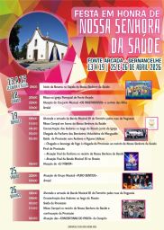 Cartaz Festa em honra de Nossa Senhora da Saúde 2026 - Fonte Arcada