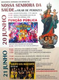 Cartaz Festa em honra de Nossa Senhora da Saúde 2026 - Vilar de Perdizes