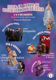 Cartaz Festa em honra de Nossa Senhora da Veiga 2026 - Cortes da Veiga