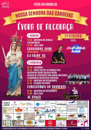 Cartaz Festa em Honra de Nossa Senhora das Candeias 2025 - Évora de Alcobaça