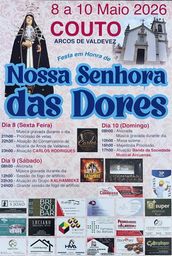 Cartaz Festa em Honra de Nossa Senhora das Dores 2026 - Couto