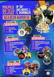 Cartaz Festa em honra de Nossa Senhora das Neves 2024 - Malpica do Tejo