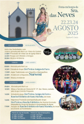 Cartaz Festa em Honra de Nossa Senhora das Neves 2025 - Cunha