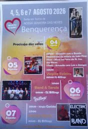 Cartaz Festa em honra de Nossa Senhora das Neves 2026 - Benquerença