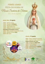 Cartaz Festa em honra de Nossa Senhora de Fátima 2026 - Fernão Joanes